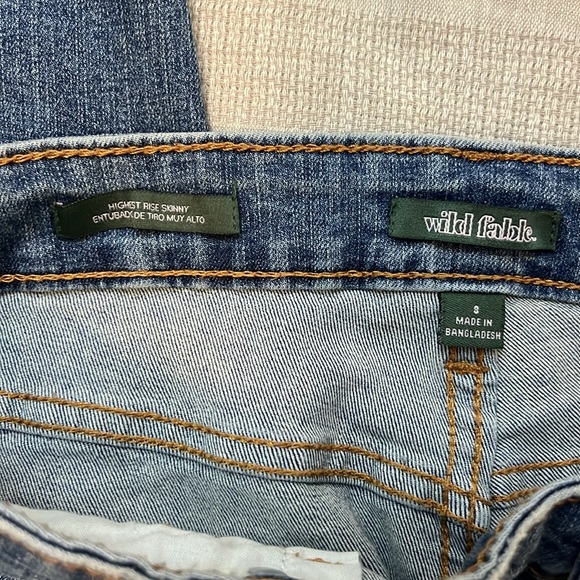NWT Wild Fable women’s blue jeans. Highest rise skinny. Size 8 - Picture 5 of 6